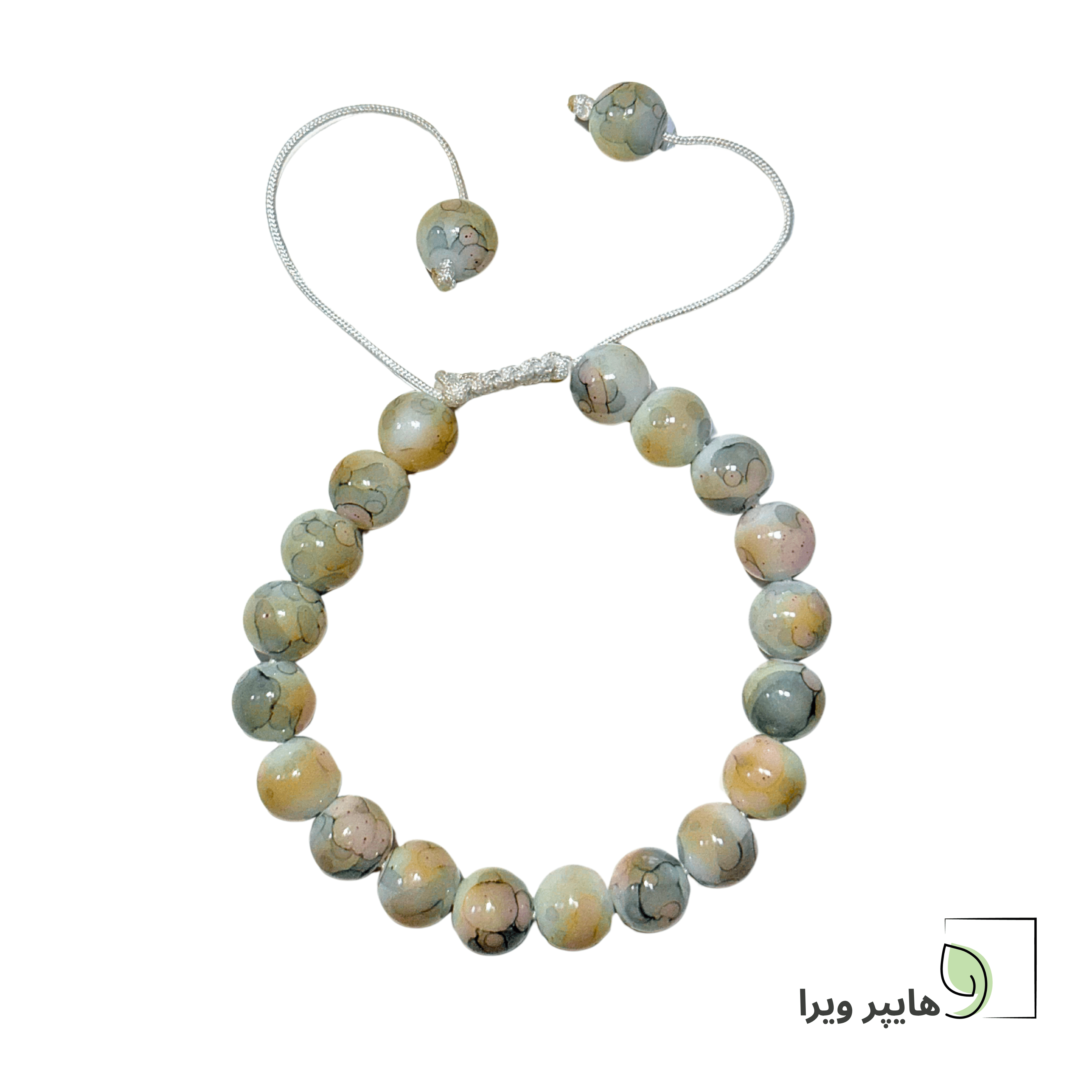 دستبند سنگی دخترانه شیک با رنگ ترکیبی