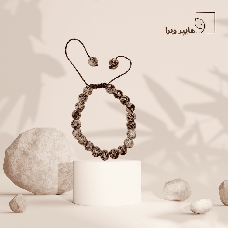 دستبند سنگی با سنگهای رنگی طبیعی | اکسسوری دخترانه خاص