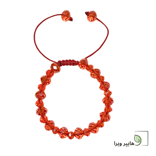 دستبند کریستالی دخترانه با رنگ نارنجی شفاف