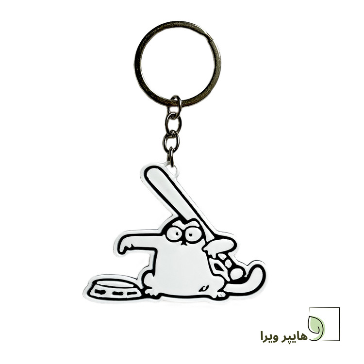 جاکلیدی طرح گربه سایمون با چوب بیسبال