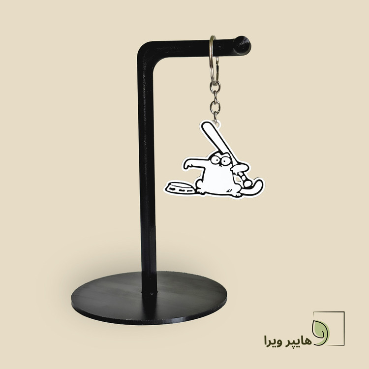 جاکلیدی طرح گربه سایمون با چوب بیسبال