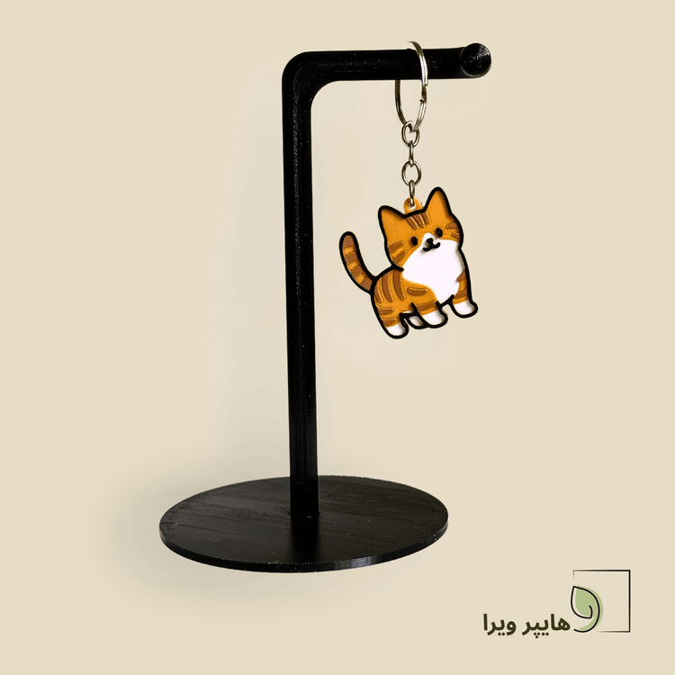 جاکلیدی طرح گربه تابی نارنجی