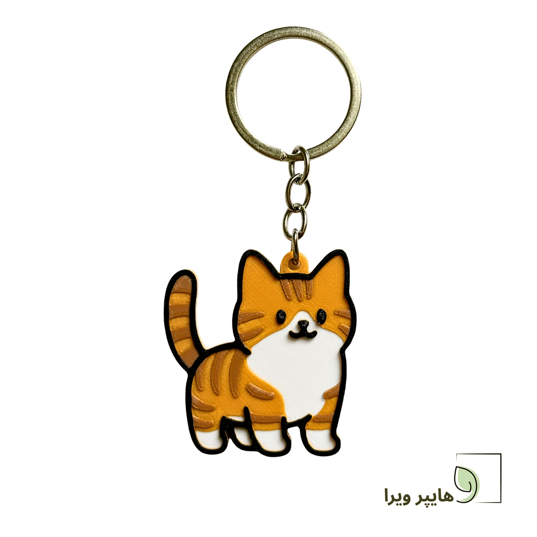 جاکلیدی طرح گربه تابی نارنجی