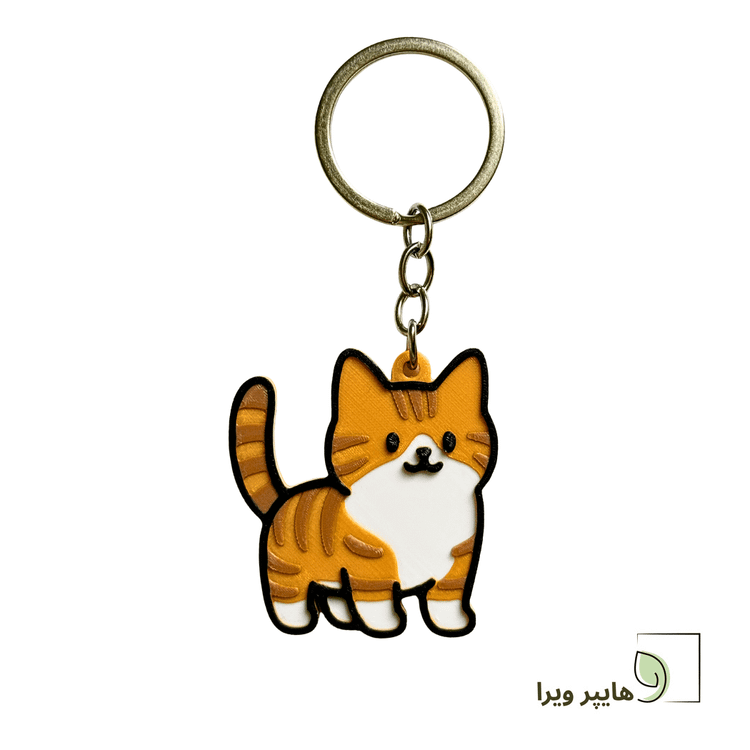 جاکلیدی طرح گربه تابی نارنجی
