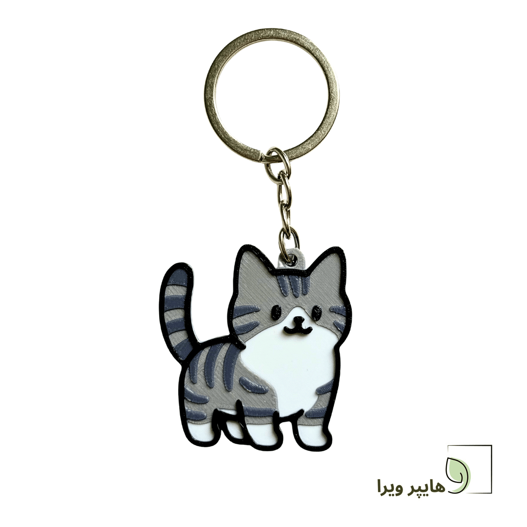 جاکلیدی طرح گربه تابی خاکستری