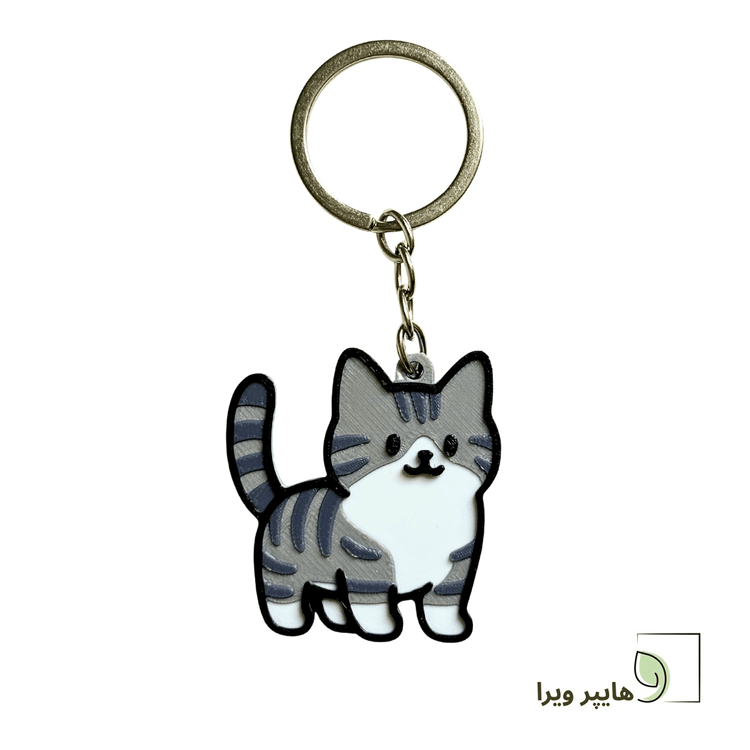 جاکلیدی طرح گربه تابی خاکستری