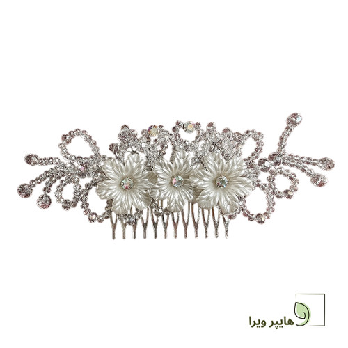 شانه مو و شینیون مرواریدی و کریستالی
