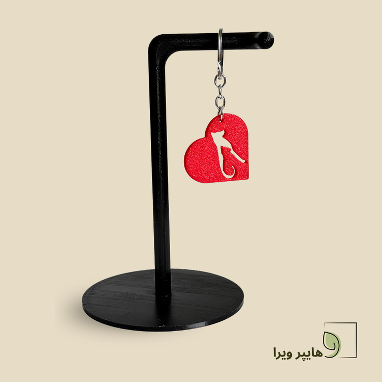 جاکلیدی طرح گربه | رنگ قرمز