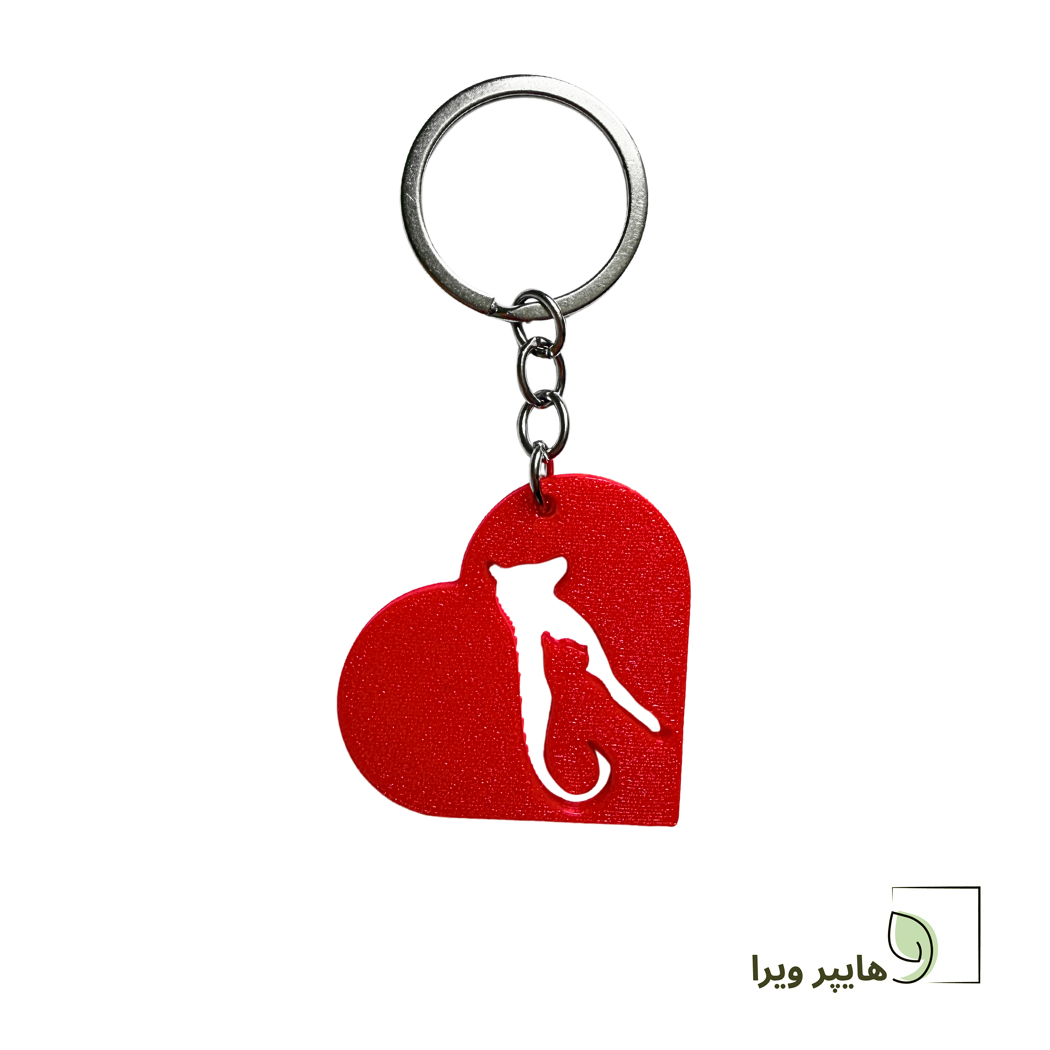 جاکلیدی طرح گربه | رنگ قرمز