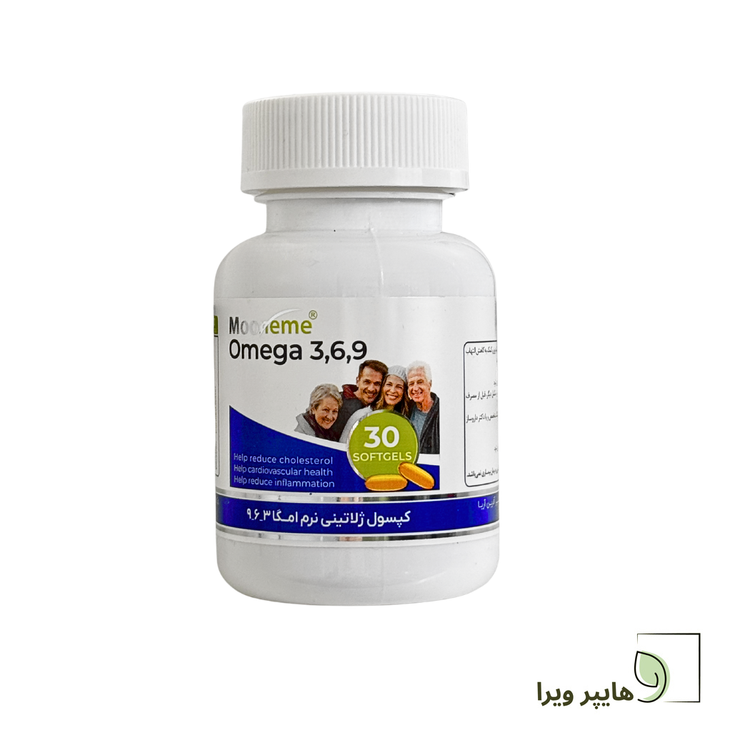 سافت ژل امگا 3 6 9 مونم اکسیر آفرین آریا | سلامت قلب، مغز و مفاصل