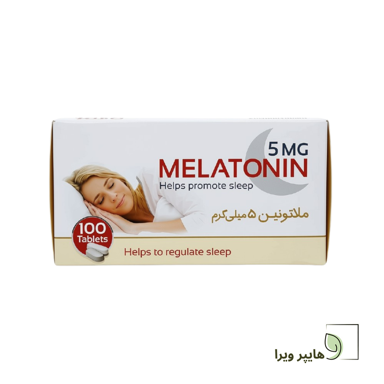 قرص ملاتونین 5 میلیگرم اکسیر آفرین آریا 100 عددی | کمک به تنظیم خواب